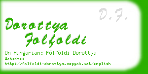 dorottya folfoldi business card